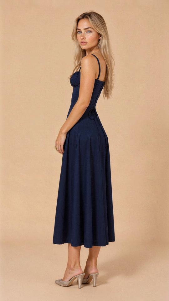 Damen Sweetheart Ausschnitt Blumen Kleid | Midi