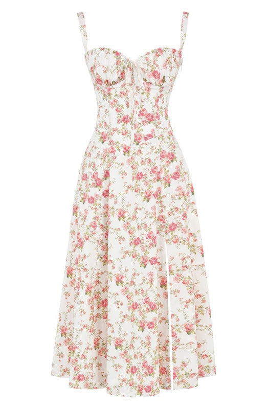 Damen Midi-Sonnenkleid | Hoher Schlitz