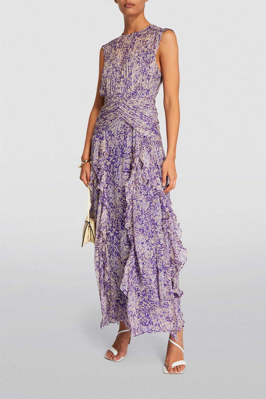 Florales ärmelloses Damen-Kleid | Midi