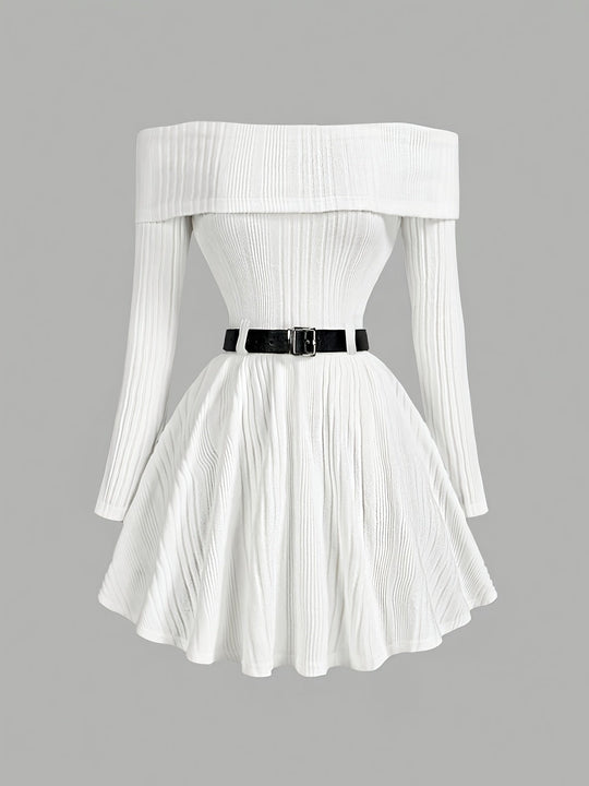 Schulterfreies Kleid für Damen | Midi