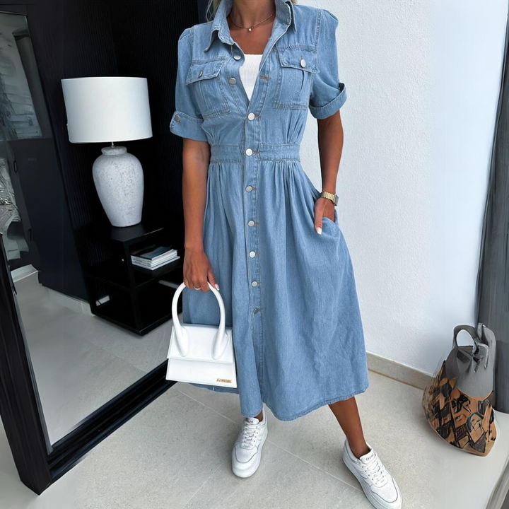 Damen Denim Kleid | Midi