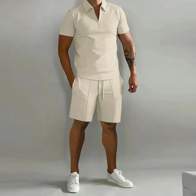 Polo und Kurze Hosen Zweiteiliges Set für Herren | Sommer
