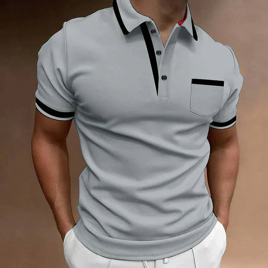Herren-Poloshirt mit Knopfleiste | Colorblock