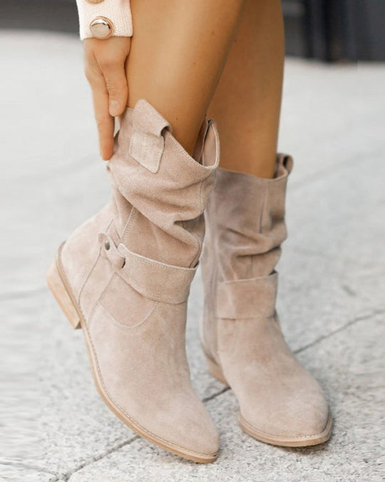 Niederhackige Damenstiefel | Faux Suede