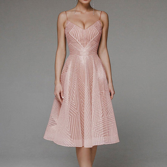Damen Kleid mit V-Ausschnitt | Midi