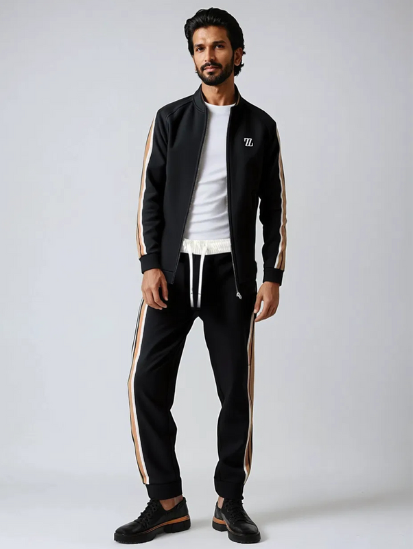 Reißverschlussjacke und Hose Set für Herren | Lässiger Trainingsanzug