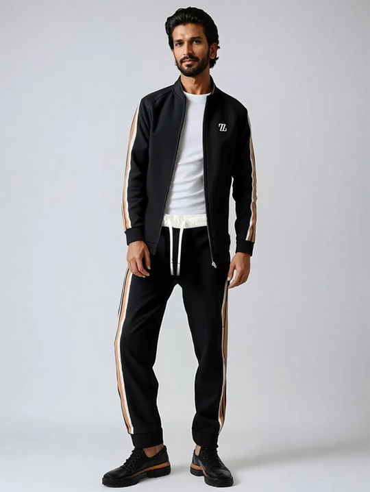 Reißverschlussjacke und Hose Set für Herren | Lässiger Trainingsanzug