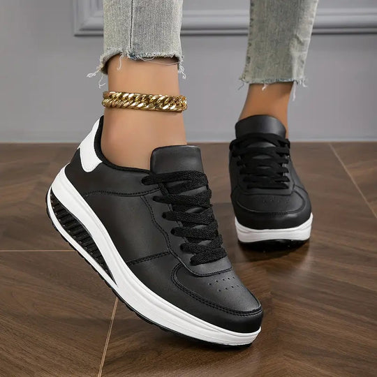 Damen Plateau Turnschuhe | Geschnürt