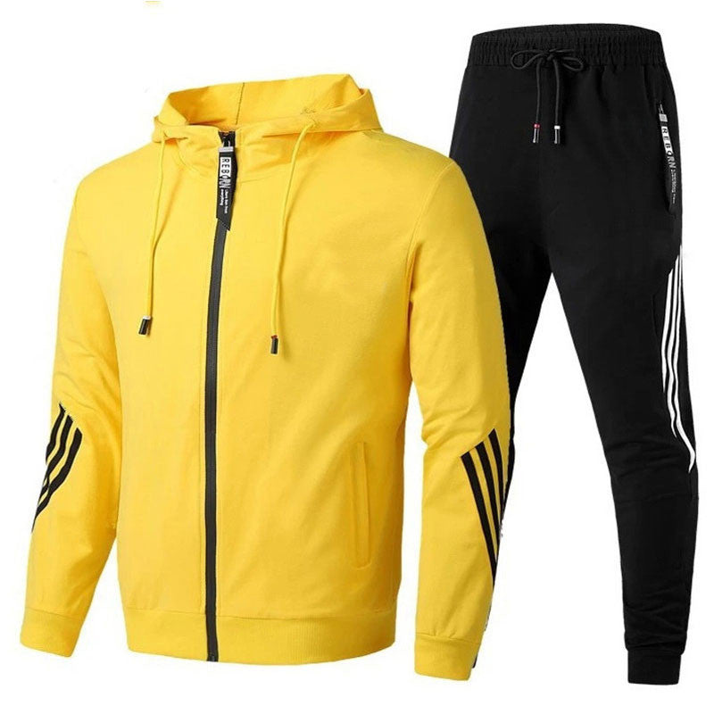 Zweiteiliges Jogginghose und Jacke Set für Herren | Oberbekleidung mit Streifen