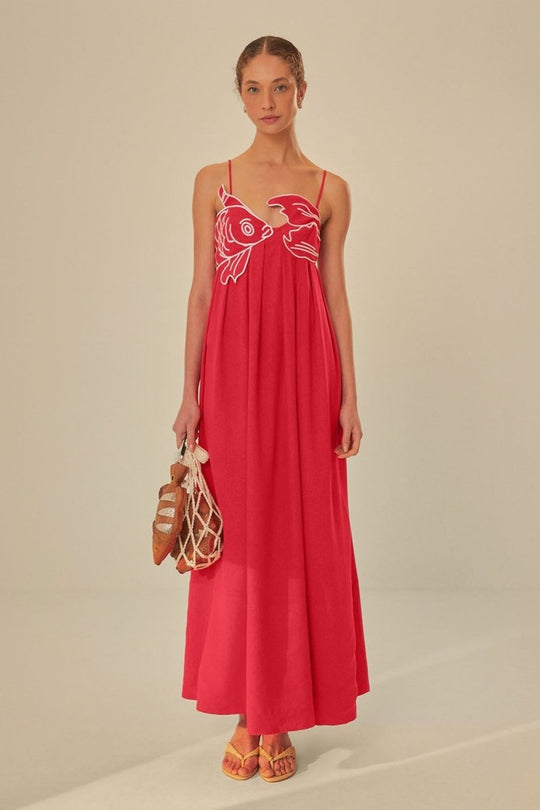 Besticktes Damenkleid | Maxi