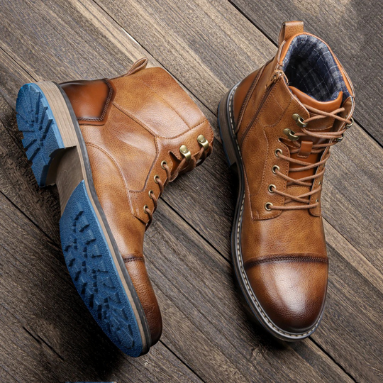 Vintage-Stiefel für Herren | Geschnürte Schuhe