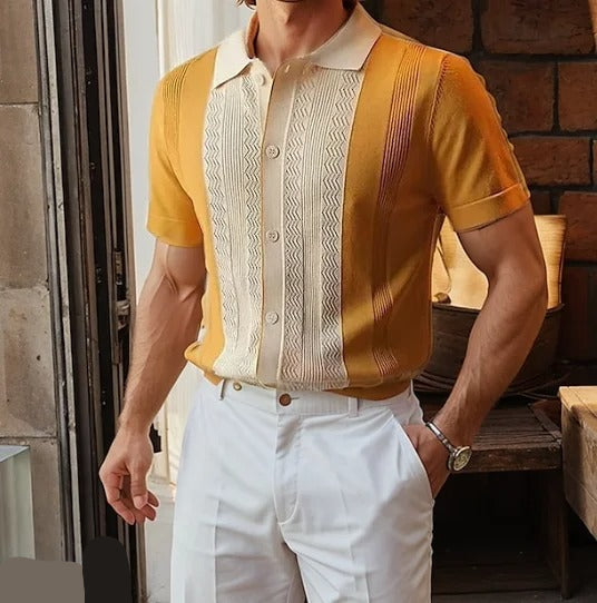 Gestreiftes Herren-Strickhemd | Sommer