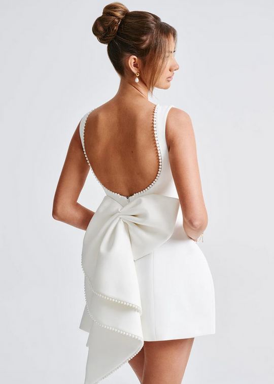 Damen Perlen-Minikleid | Schleifenmuster