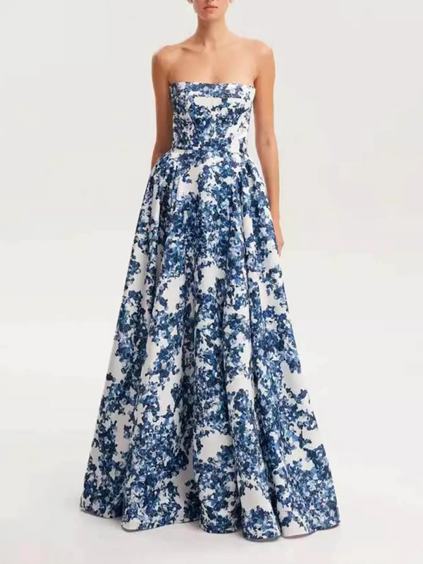 Elegantes Abend-Maxi-Kleid für Damen | Trägerlos