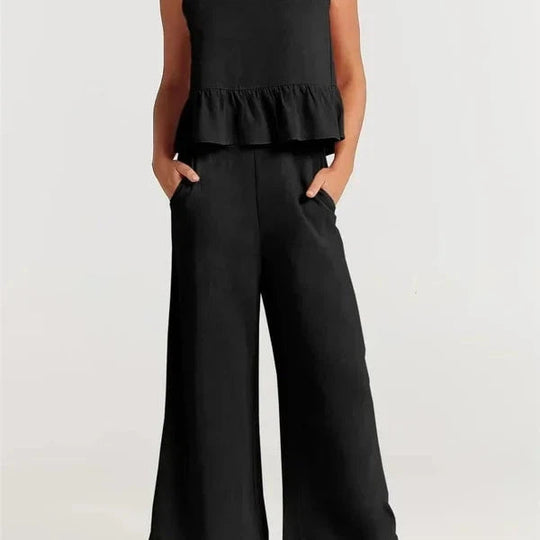 Zweiteiliges Damen-Sommer-Set | Weites Bein