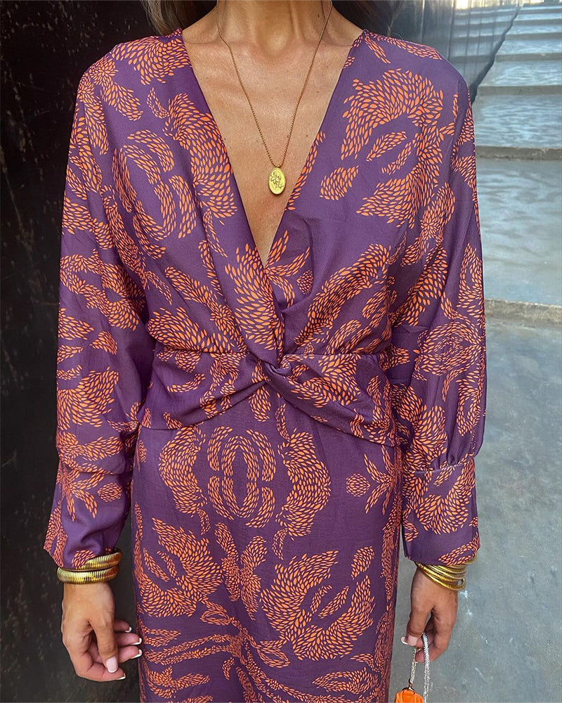 Midikleid mit Blumenmuster für Damen | Boho
