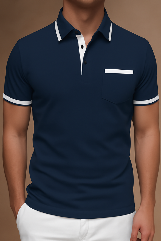 Herren-Poloshirt mit Knopfleiste | Colorblock