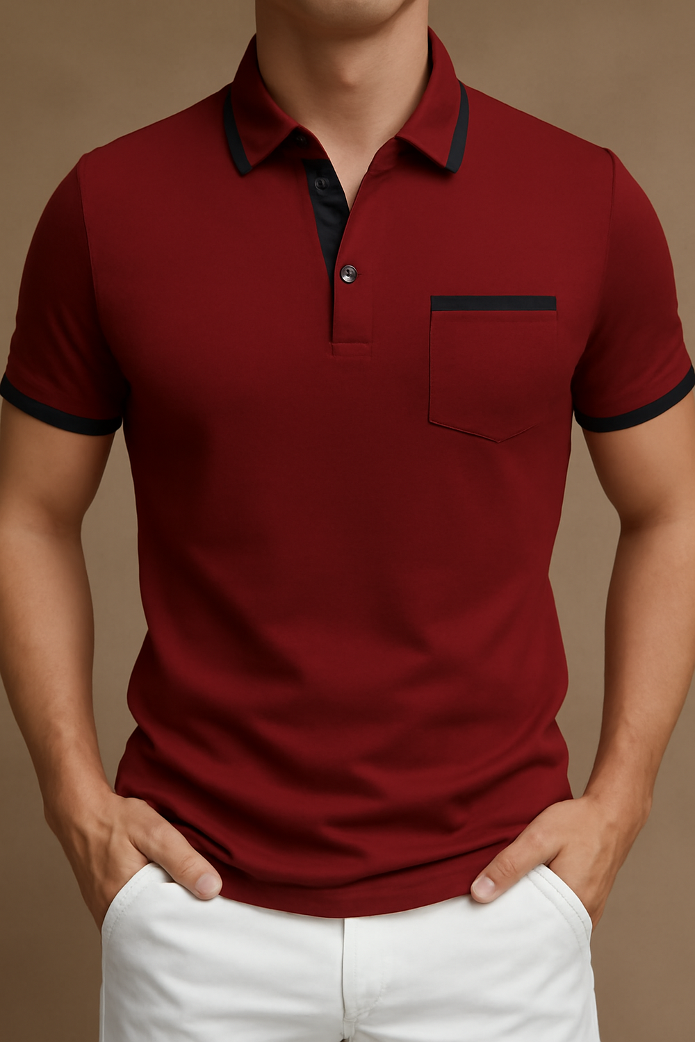 Herren-Poloshirt mit Knopfleiste | Colorblock