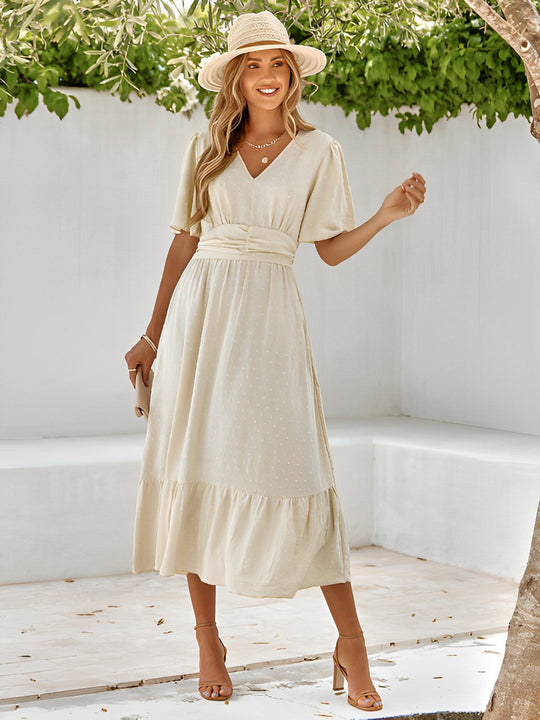 Kleid mit Gürtel für Damen | Midi