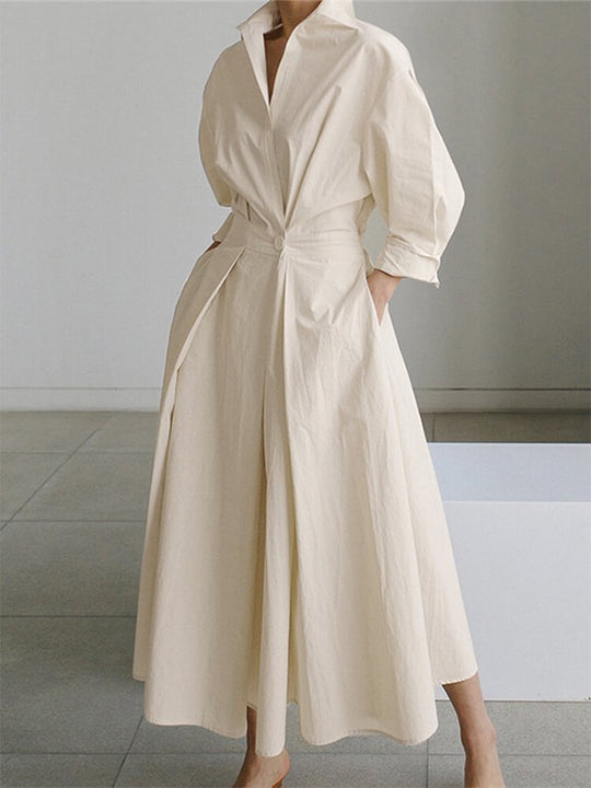 Plissiertes A-Linien-Kleid für Damen | Midi