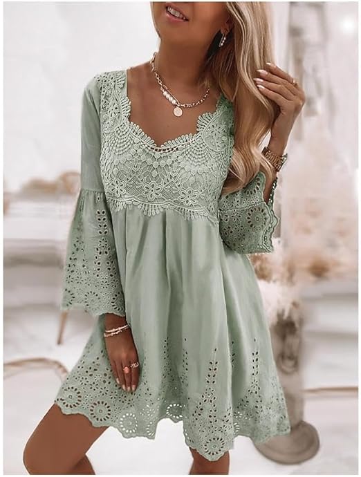 Damen-Spitzenkleid | Midi