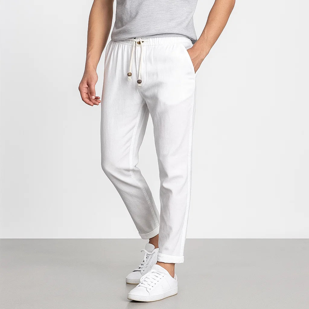 Herrenhose mit elastischem Bund und Kordelzug | Schmale Passform