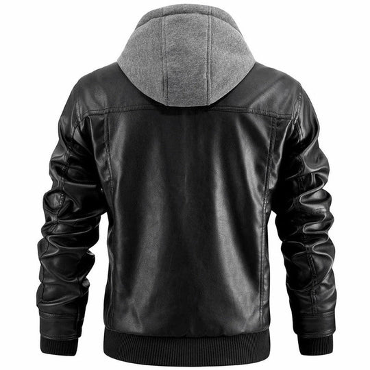 Retro-Motorradjacke für Herren | mit Kapuze