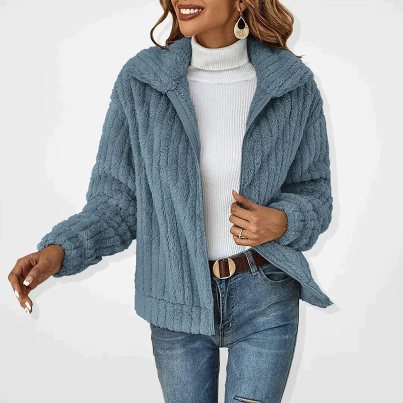 Fleece-Jacke für Damen | Lässige Zip Up Herbst Winter Oberbekleidung