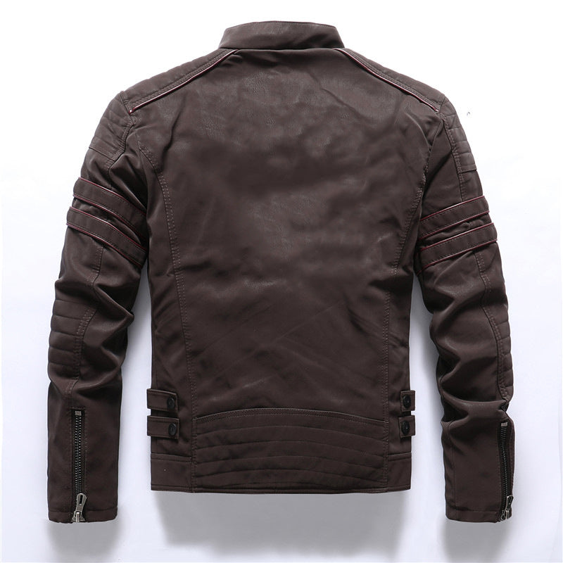 Bikerjacke für Herren | Klassischer Motorradstil mit Reißverschlusstaschen