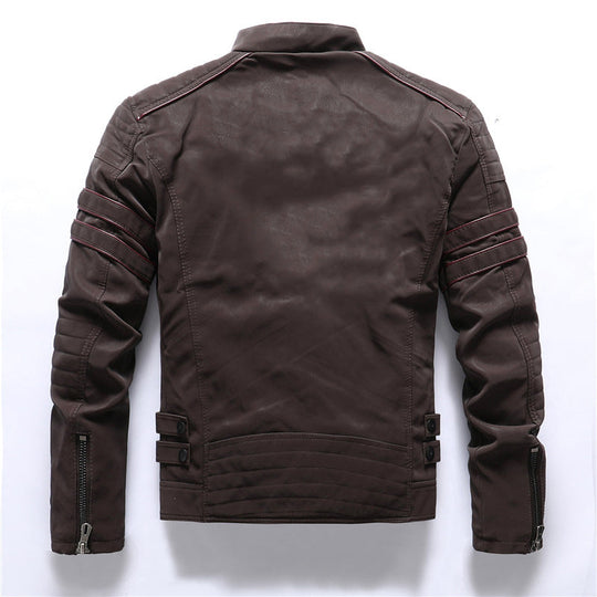 Bikerjacke für Herren | Klassischer Motorradstil mit Reißverschlusstaschen
