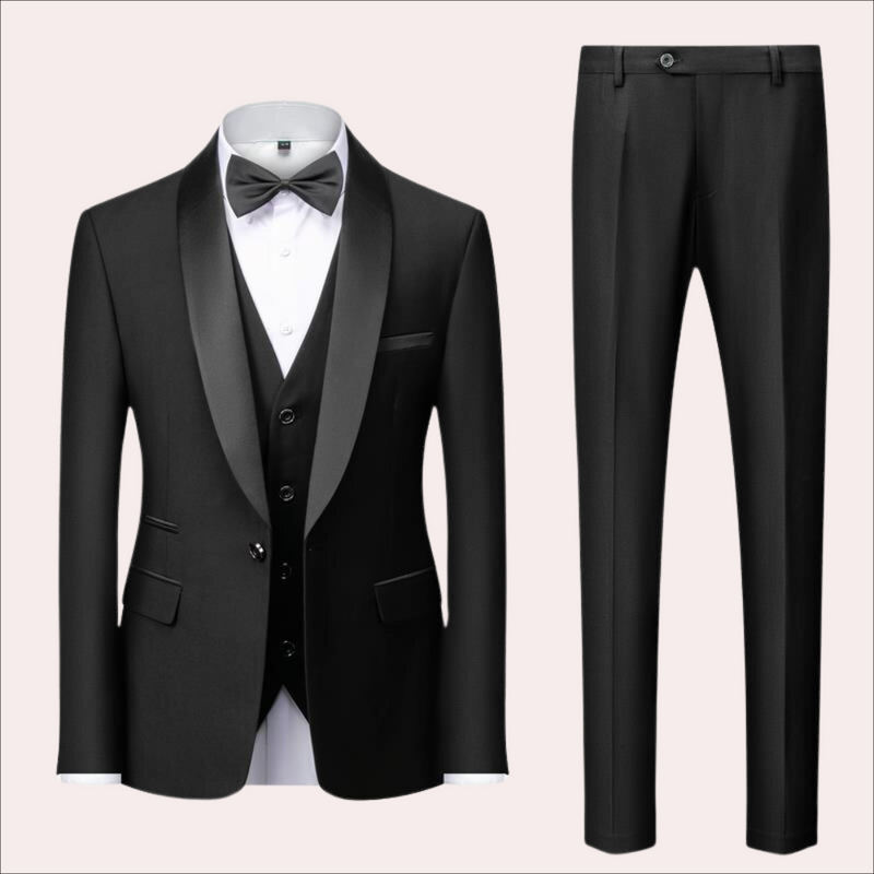 Klassisches Herren Business Anzug | Elegantes Zweiteiliges Set mit Weste und Fliege