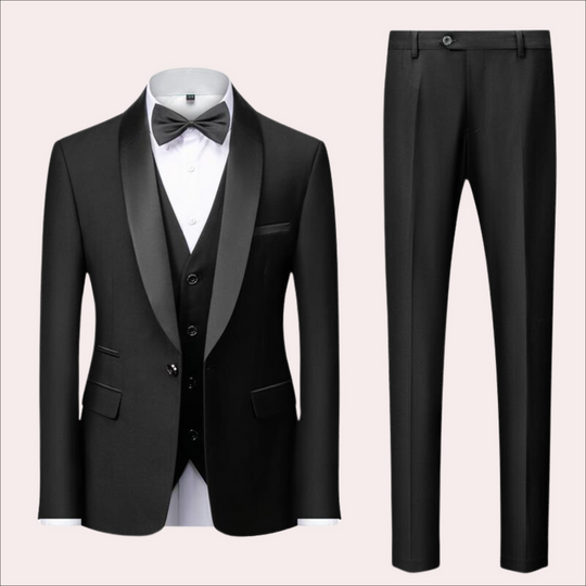 Klassisches Herren Business Anzug | Elegantes Zweiteiliges Set mit Weste und Fliege