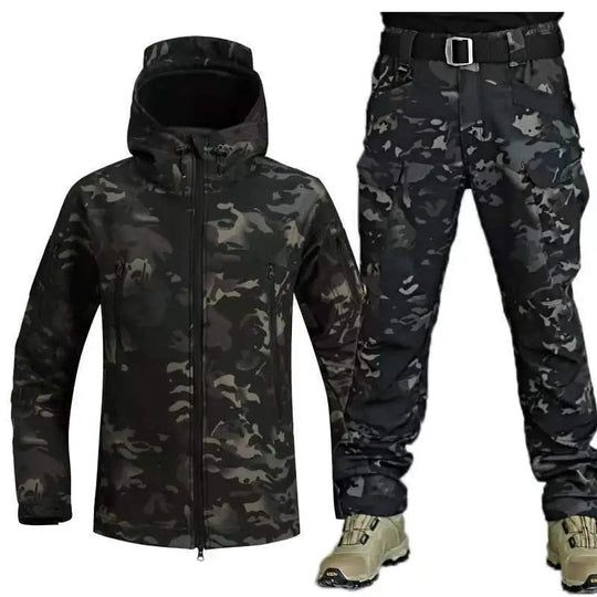 Zweiteiliger Herren Winteranzug Set | Softshell Jacke mit Hose