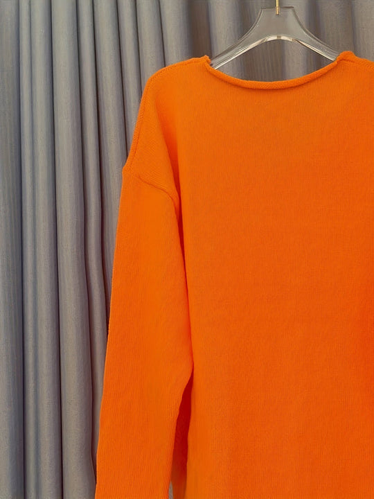 Übergröße Strickpullover für Damen | V-Ausschnitt Pullover
