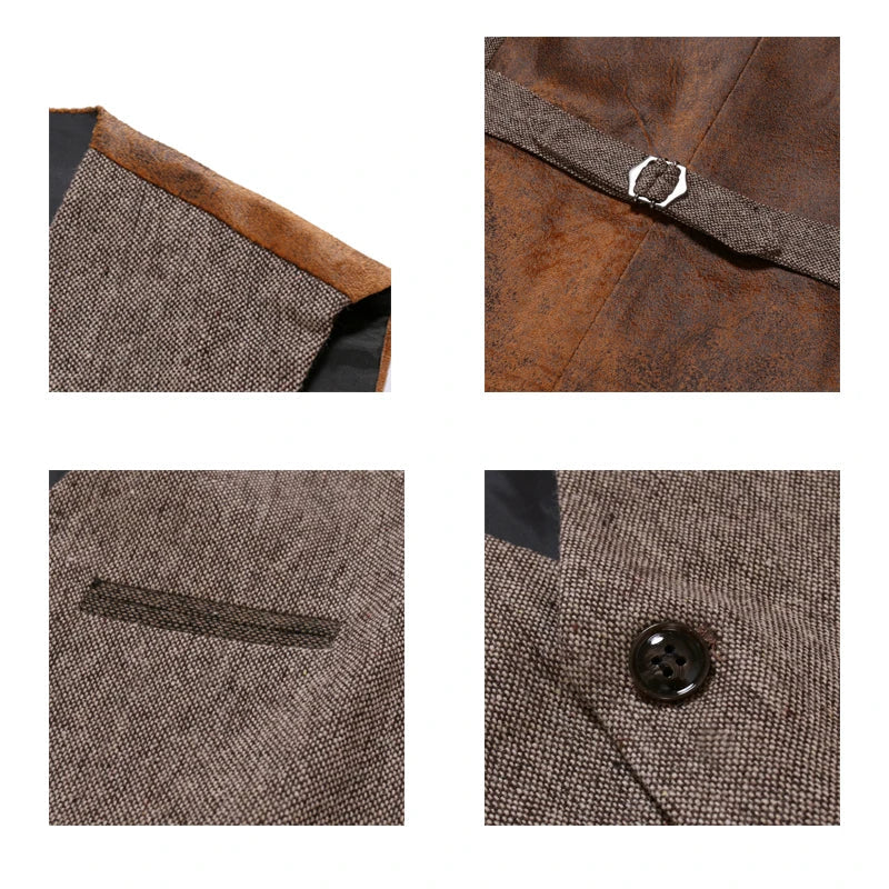 V-Ausschnitt Weste im Vintage-Stil für Herren | Weste mit Knöpfen