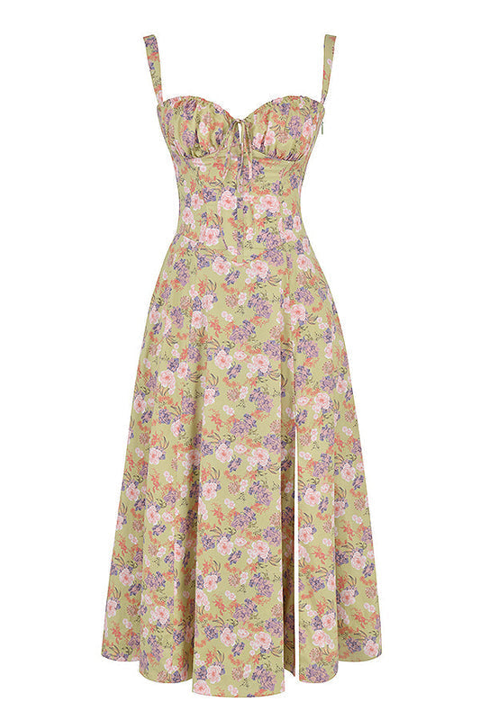 Damen Midi-Sonnenkleid | Hoher Schlitz