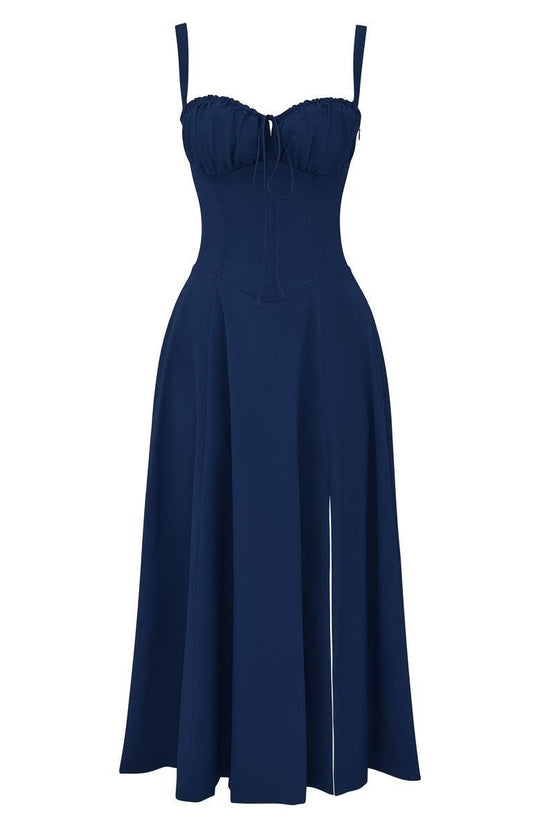 Damen Sweetheart Ausschnitt Blumen Kleid | Midi