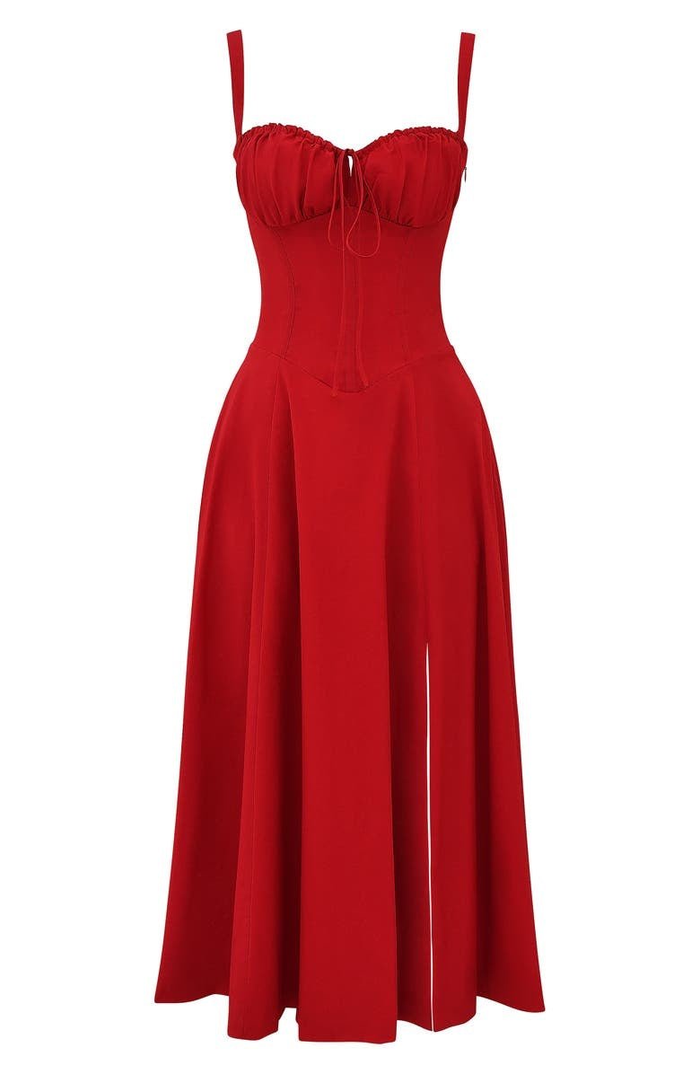 Damen Sweetheart Ausschnitt Blumen Kleid | Midi