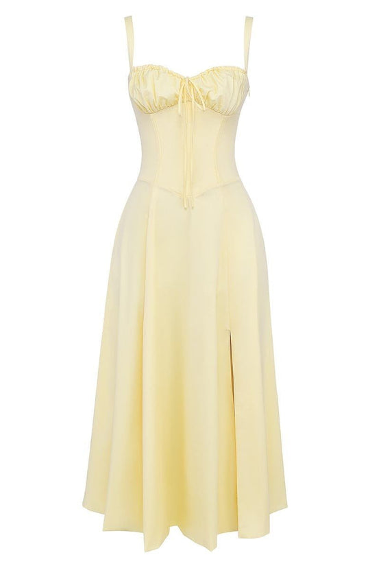 Damen Sweetheart Ausschnitt Blumen Kleid | Midi