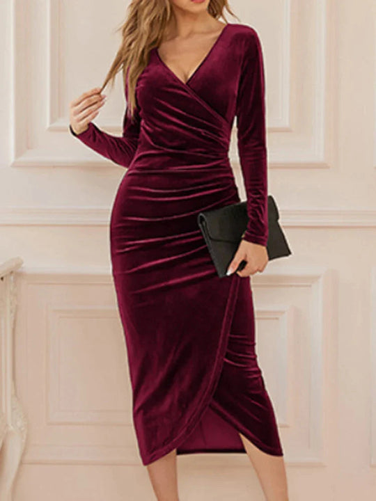 Damen Samtkleid | Midi