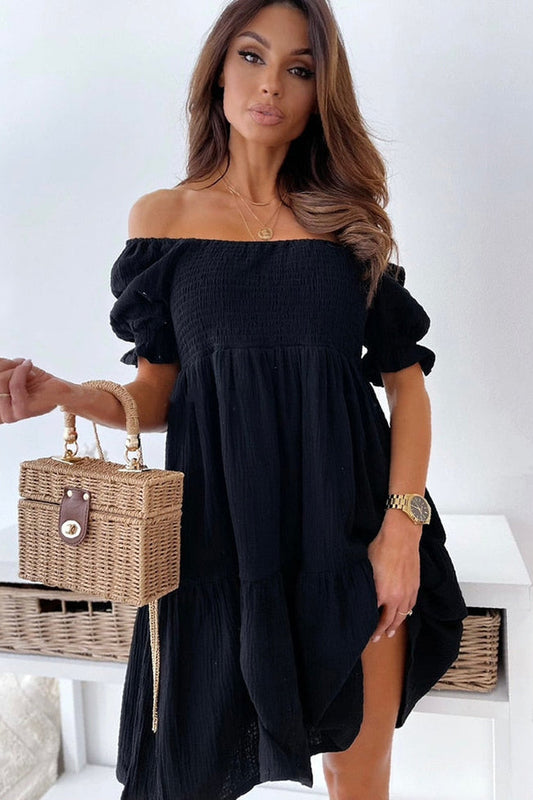 Damen Schulterfrei Sommerkleid | Mini