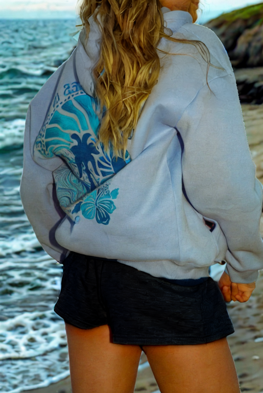 Kapuzenpulli mit Sonnenuntergang für Damen | Sommer
