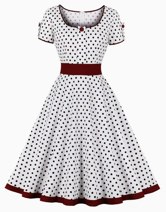 Damen Vintage-Pünktchenkleid | Frühling/Sommer