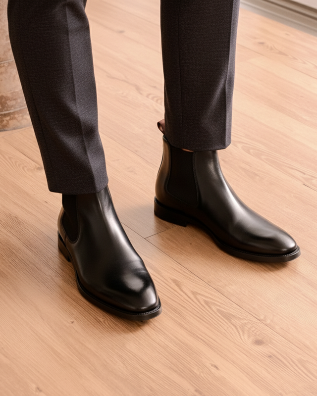 Elastische Seitenverkleidung Chelsea-Stiefel für Herren | Mandelzehe