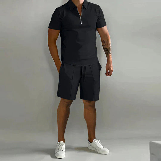 Polo und Kurze Hosen Zweiteiliges Set für Herren | Sommer