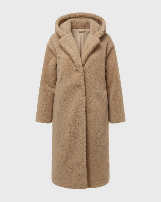 Aufgesetzte Taschen Knopfleiste Mantel für Damen | Stehkragen Mittellang