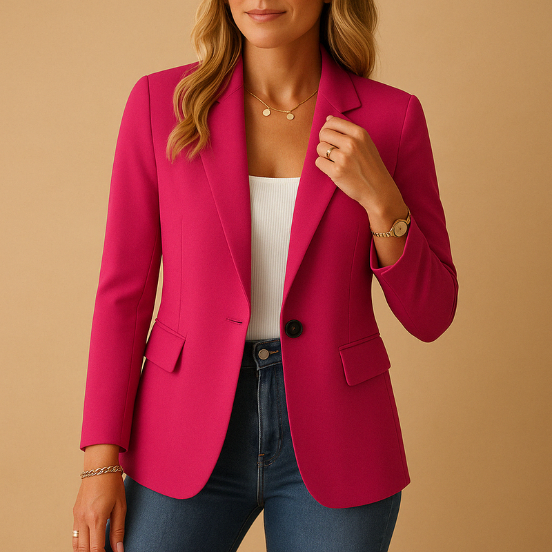Blazer mit Gekerbtem Revers für Damen | Ein-Knopf Oberbekleidung