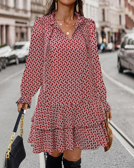 Langärmeliges Kleid für Damen | Mini