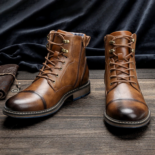 Vintage-Stiefel für Herren | Geschnürte Schuhe