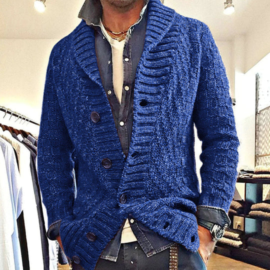 Strickjacke mit Knöpfen für Herren | Cardigan mit Schalkragen